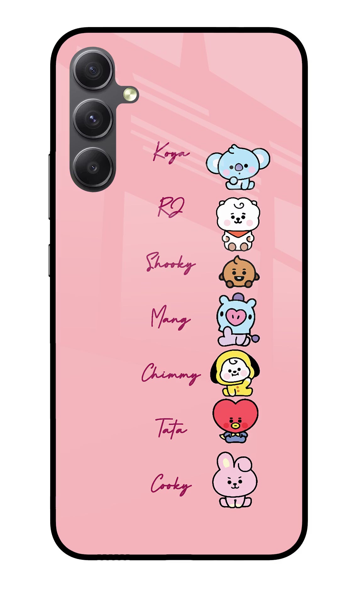 BTS names Samsung A34 5G Glass Case Back Cover by Casekaro