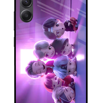 BTS Chibi Samsung A34 5G Glass Case