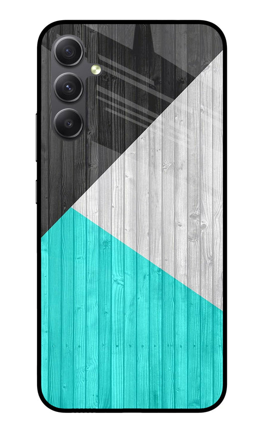 Wooden Abstract Samsung A34 5G Glass Case