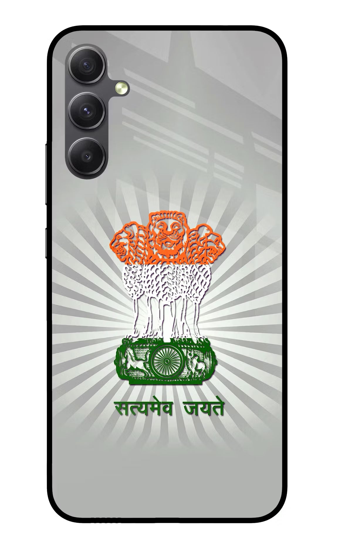 Satyamev Jayate Art Samsung A34 5G Glass Case Back Cover by Casekaro