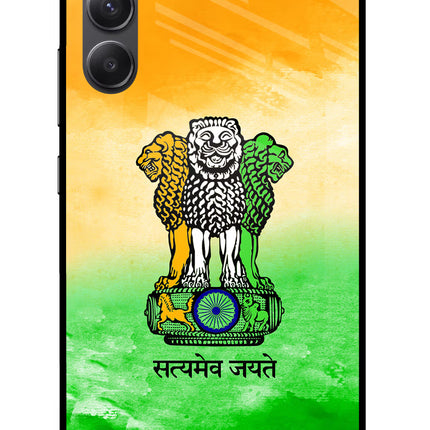Satyamev Jayate Flag Samsung A34 5G Glass Case