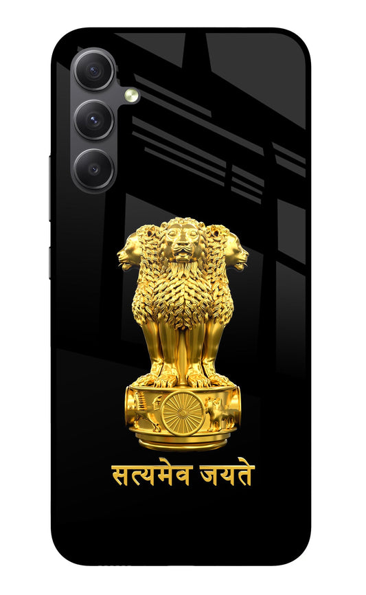 Satyamev Jayate Golden Samsung A34 5G Glass Case