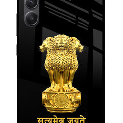 Satyamev Jayate Golden Samsung A34 5G Glass Case