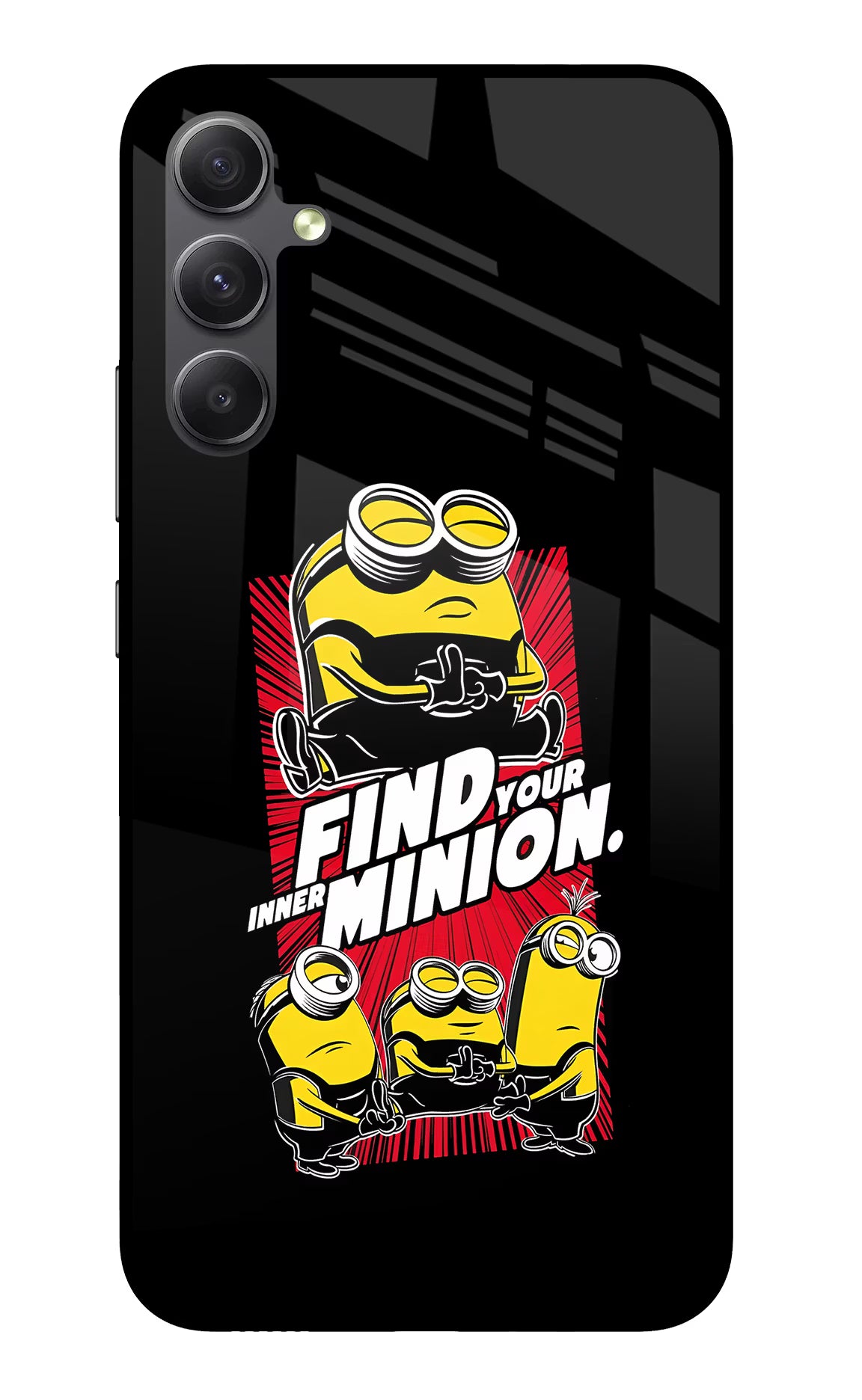 Find your inner Minion Samsung A34 5G Glass Case Back Cover by Casekaro