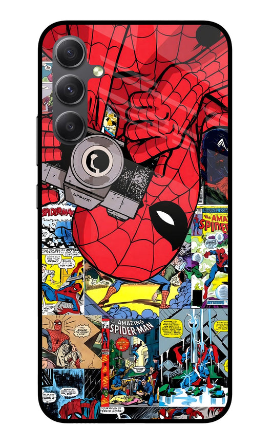 Spider Man Samsung A34 5G Glass Case