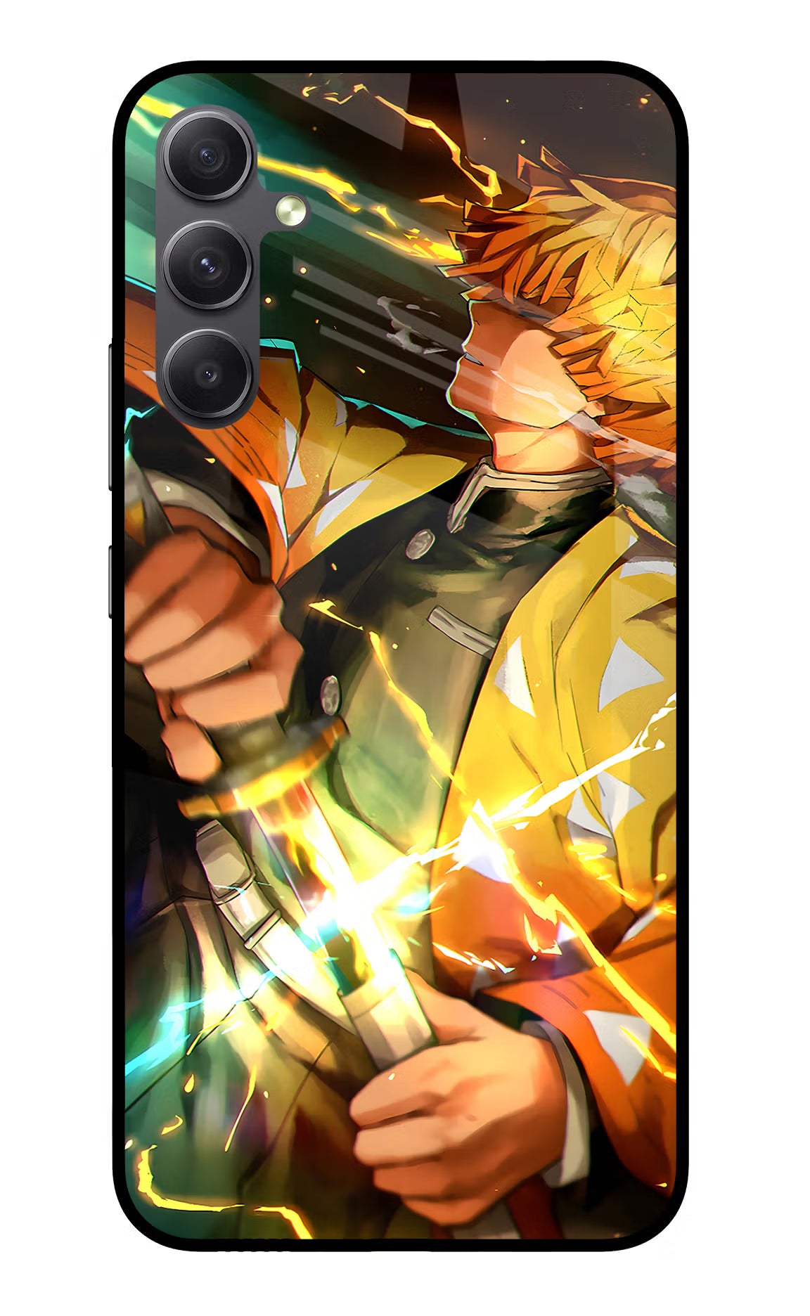 Demon Slayer Samsung A34 5G Glass Case Back Cover by Casekaro