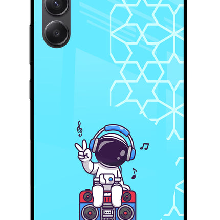 Cute Astronaut Chilling Samsung A34 5G Glass Case