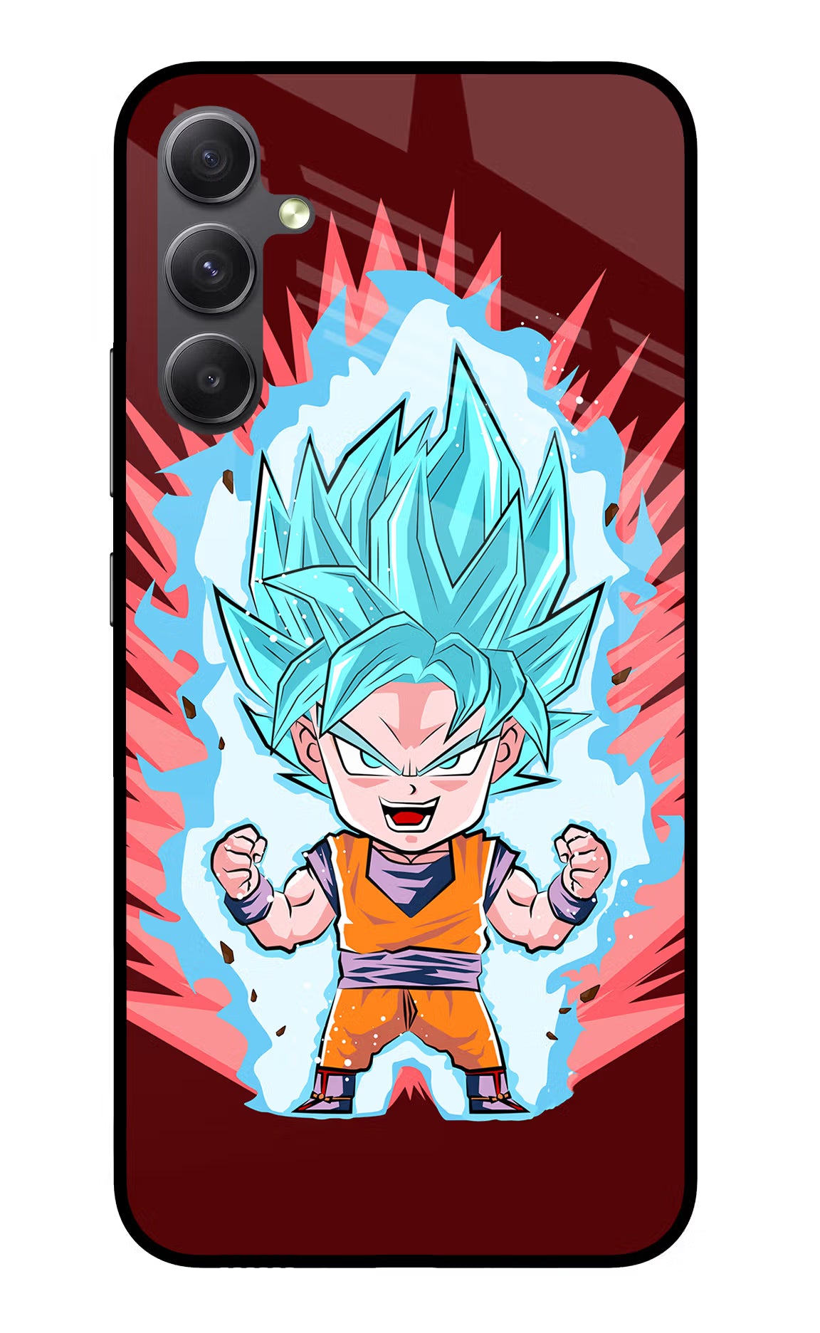 Goku Little Samsung A34 5G Glass Case Back Cover by Casekaro