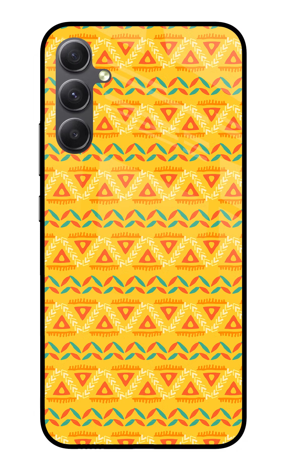 Tribal Pattern Samsung A34 5G Glass Case Back Cover by Casekaro