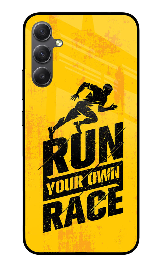 Run Your Own Race Samsung A34 5G Glass Case