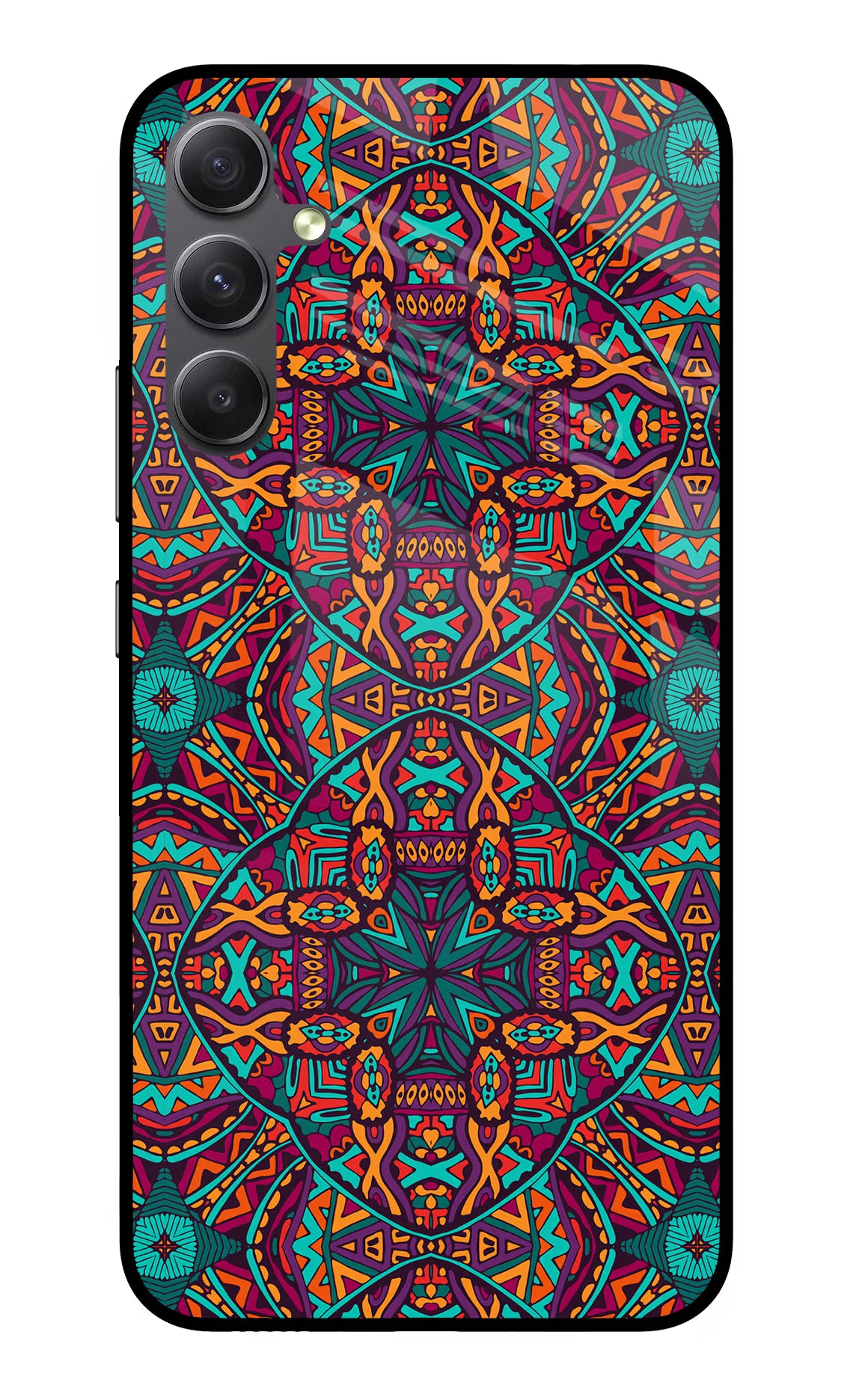 Colour Mandala Samsung A34 5G Glass Case Back Cover by Casekaro