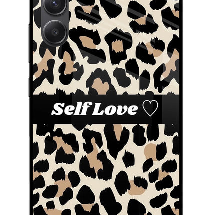 Leopard Print Self Love Samsung A34 5G Glass Case