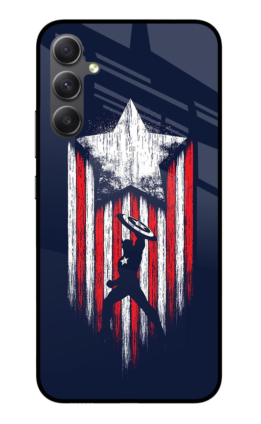 Captain America Marvel Art Samsung A34 5G Glass Case