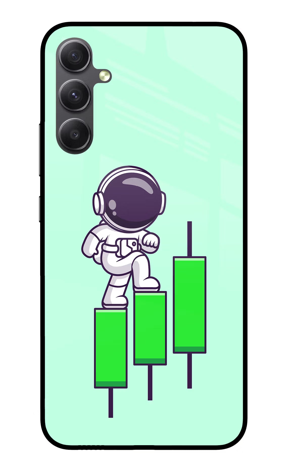 Astronaut Trader Samsung A34 5G Glass Case Back Cover by Casekaro