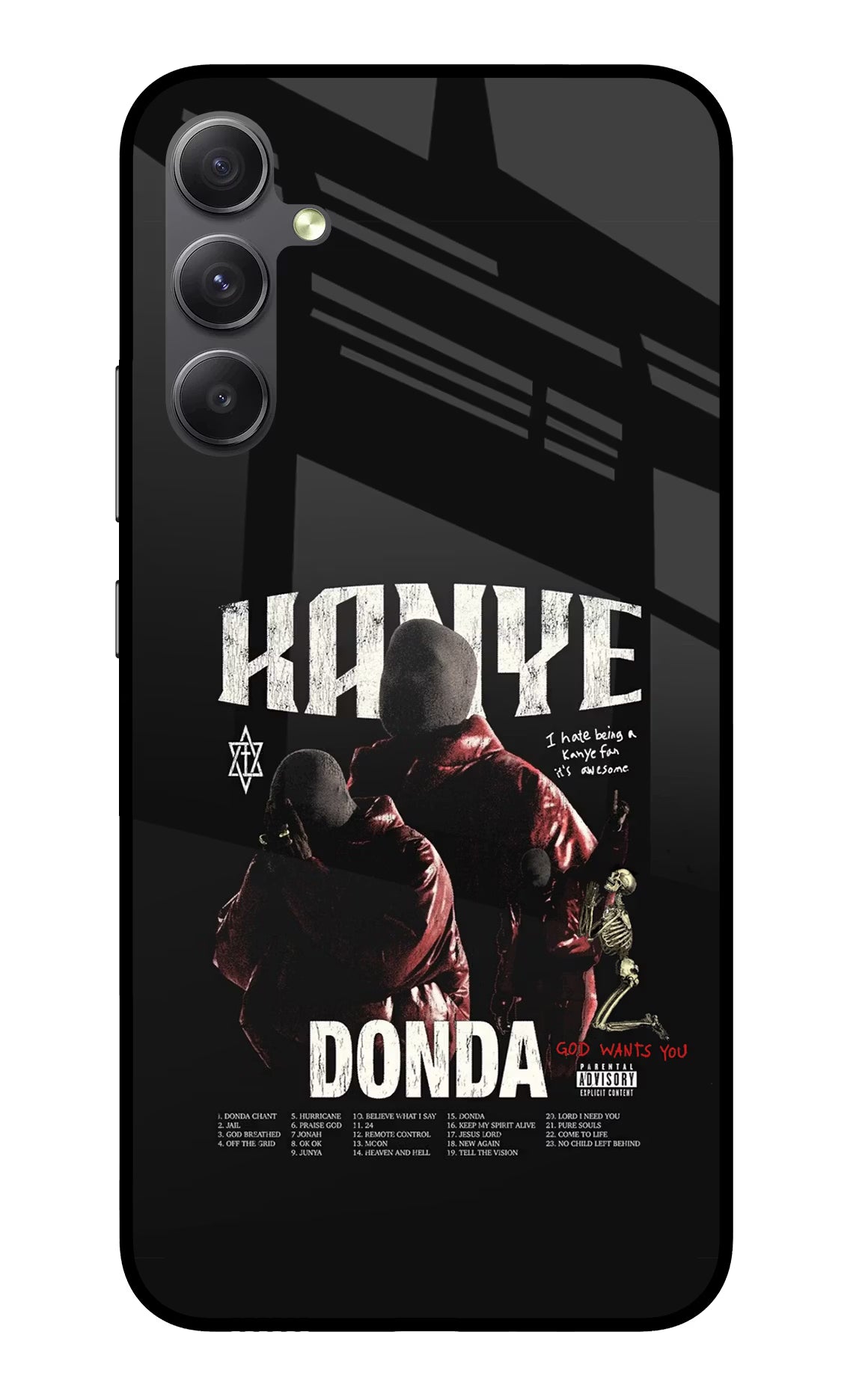 Donda Kanye West Samsung A34 5G Glass Case Back Cover by Casekaro