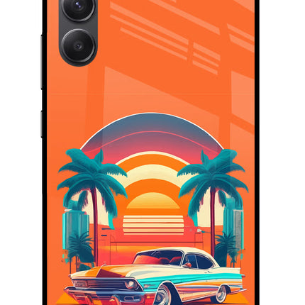 Palm Drive 80s Samsung A34 5G Glass Case