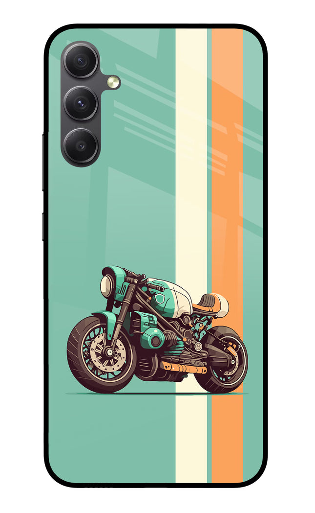 Striped Moto Drift Samsung A34 5G Glass Case