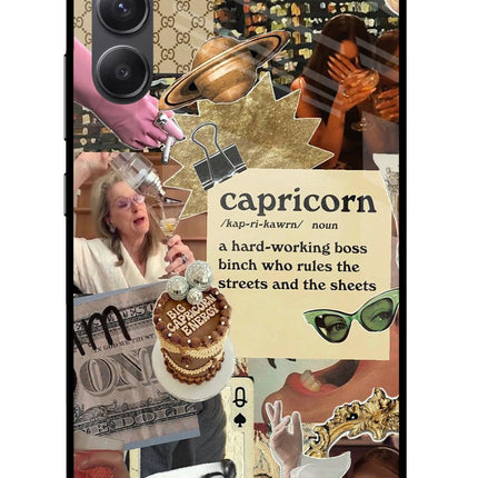 Capricorn Zodiac Samsung A34 5G Glass Case