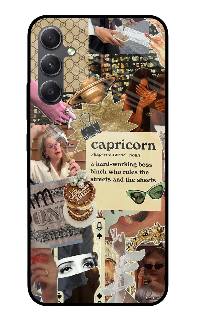 Capricorn Zodiac Samsung A34 5G Glass Case