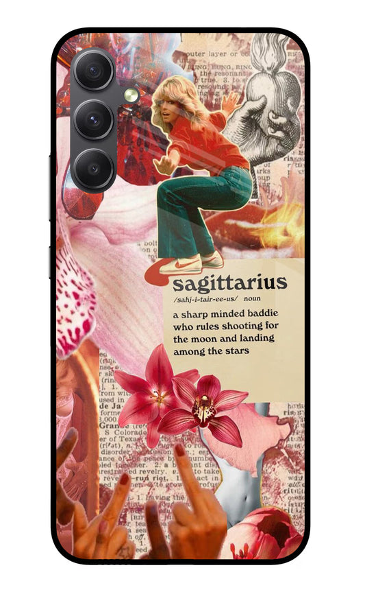 Sagittarius Zodiac Samsung A34 5G Glass Case