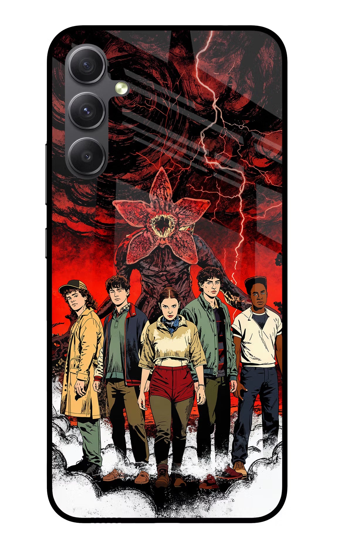 Ordinary Things Characters Samsung A34 5G Glass Case Back Cover by Casekaro