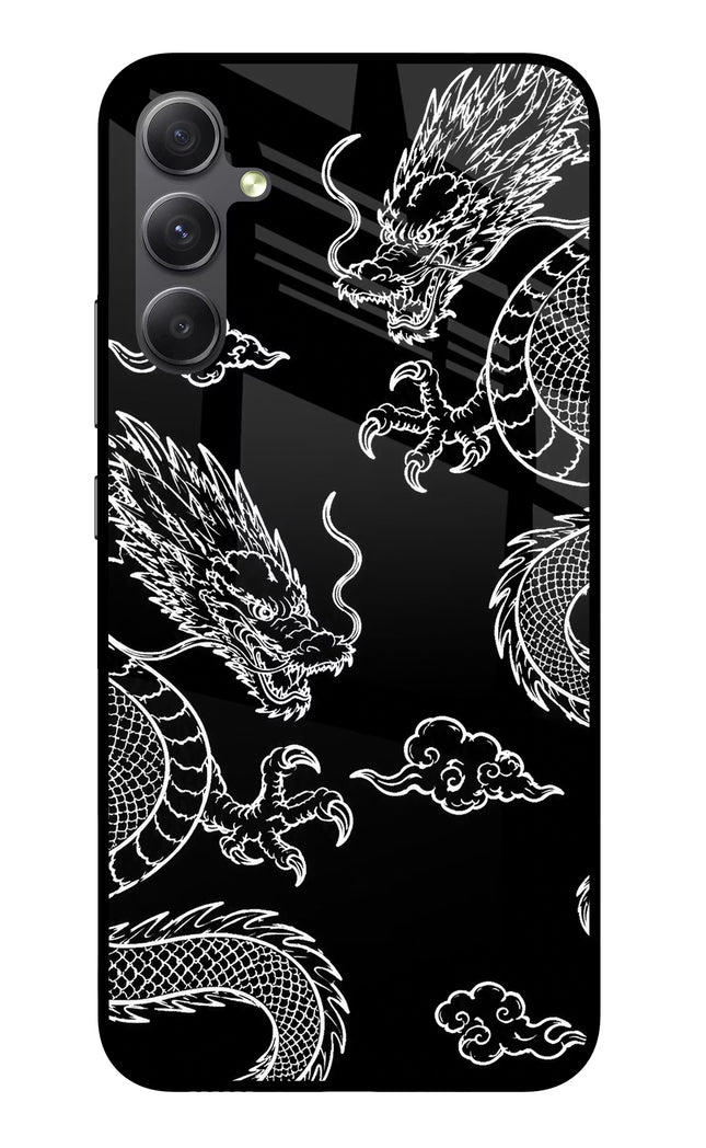Twin Dragons Samsung A34 5G Glass Case
