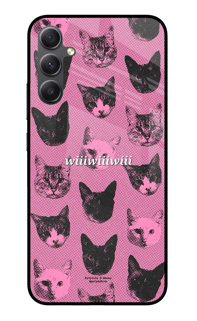 Pink Cats Samsung A34 5G Glass Case