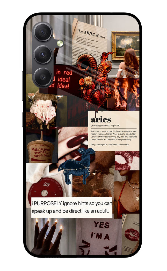 Zodiac Aries Samsung A34 5G Glass Case