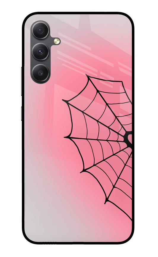 Pink Web Samsung A34 5G Glass Case