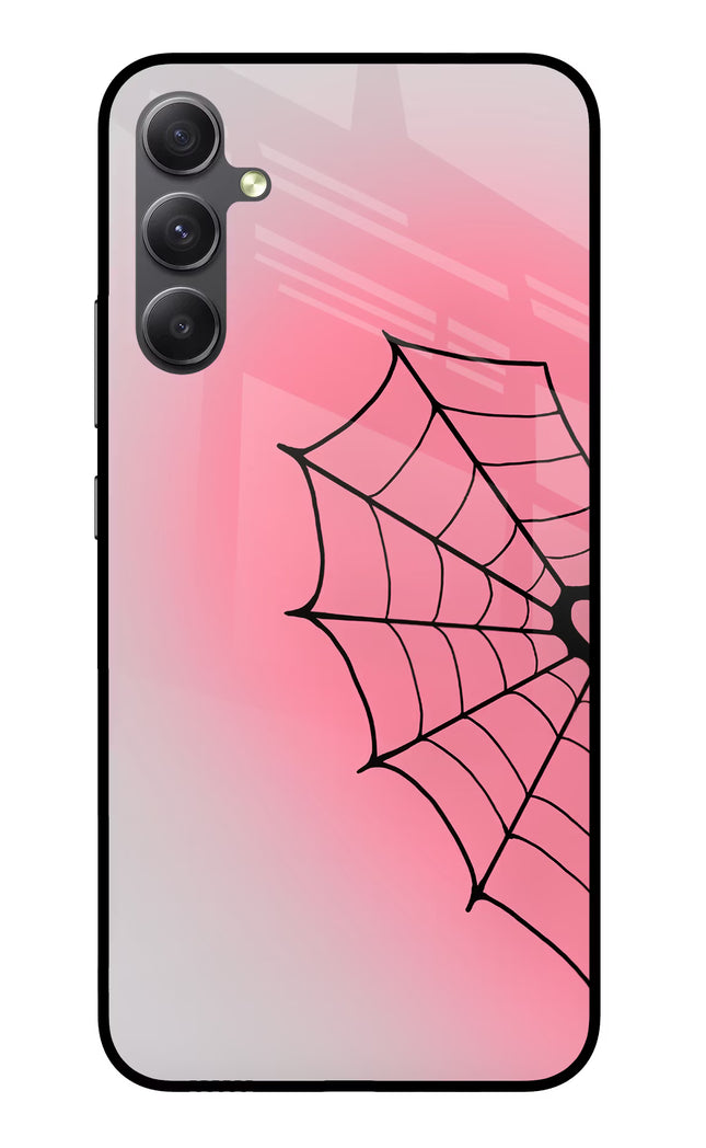 Pink Web Samsung A34 5G Glass Case