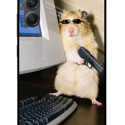 Hacker Hamster Samsung A34 5G Glass Case Back Cover by Casekaro