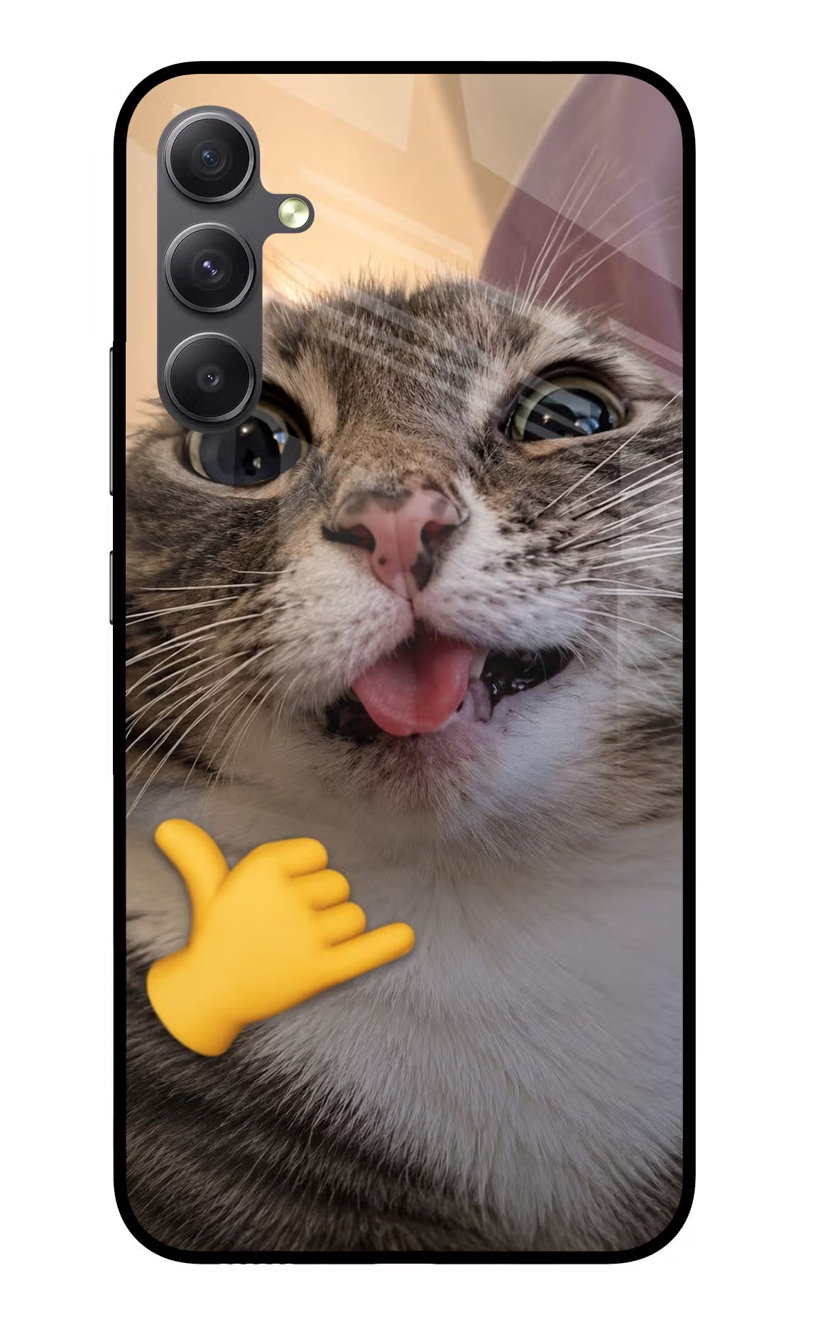 Silly Cat Call Samsung A34 5G Glass Case