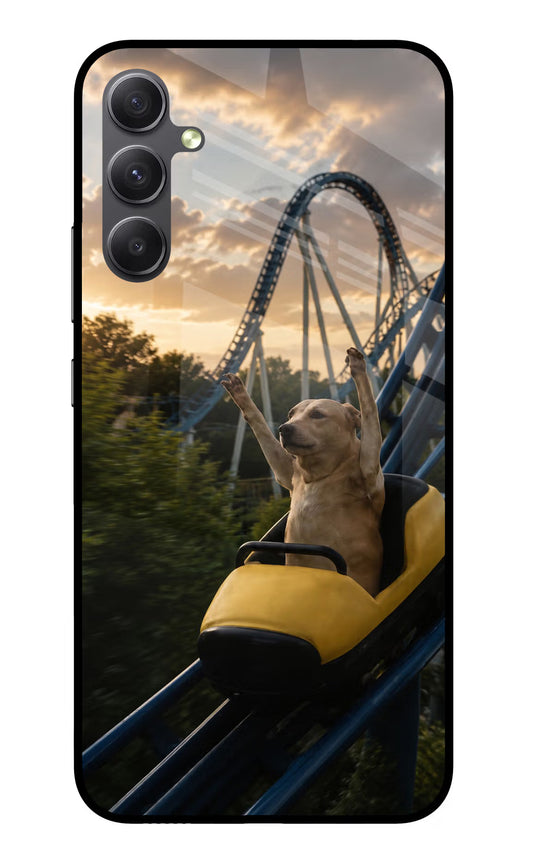 Rollercoaster Dog Samsung A34 5G Glass Case