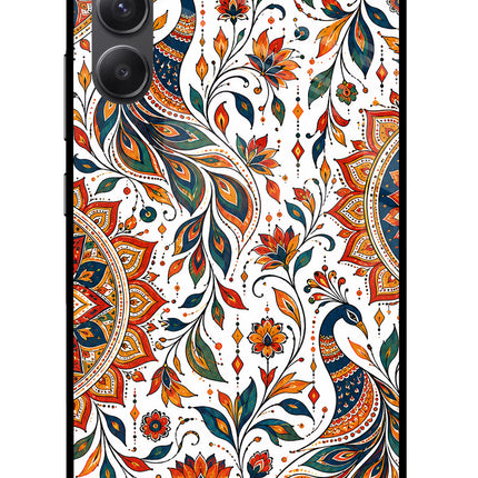 White Mayura Samsung A34 5G Glass Case