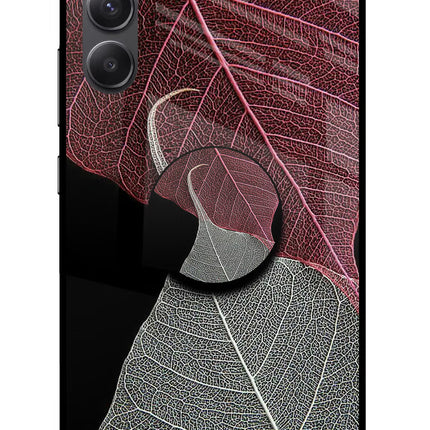 Leaf Pattern Samsung A34 5G Glass Case