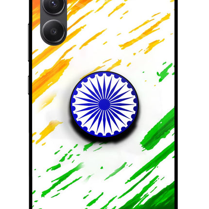 Indian Flag Ashoka Chakra Samsung A34 5G Glass Case