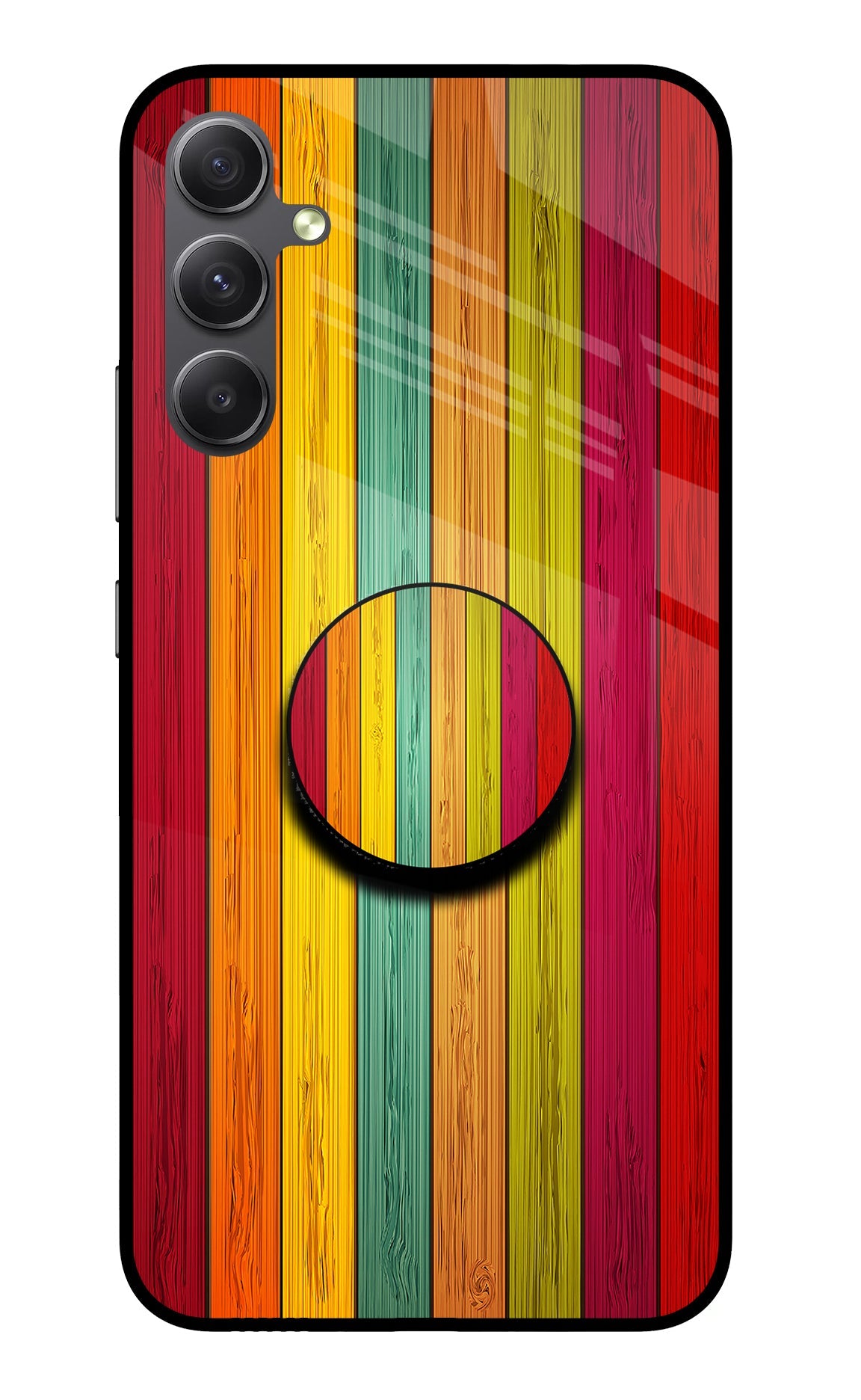 Multicolor Wooden Samsung A34 5G Pop Case