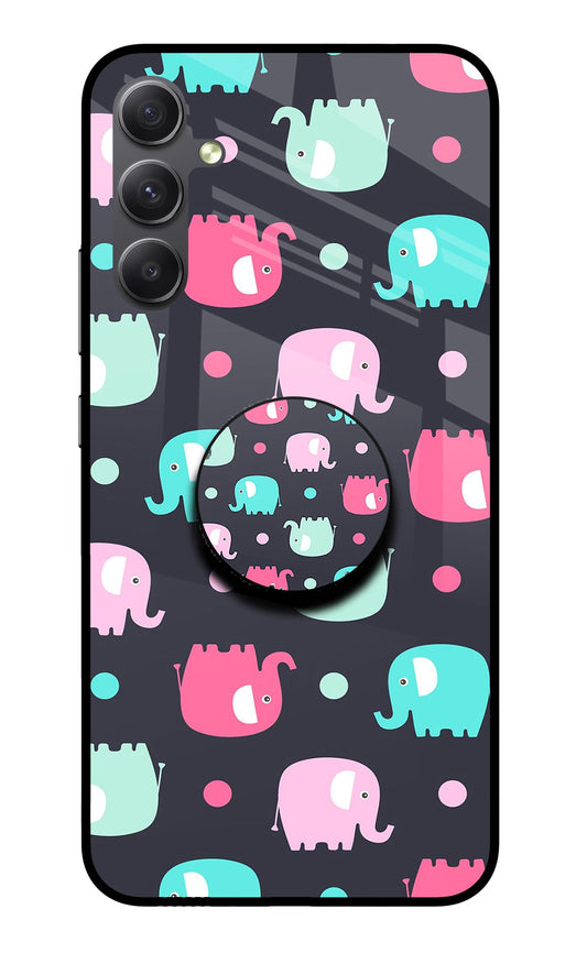 Baby Elephants Samsung A34 5G Glass Case