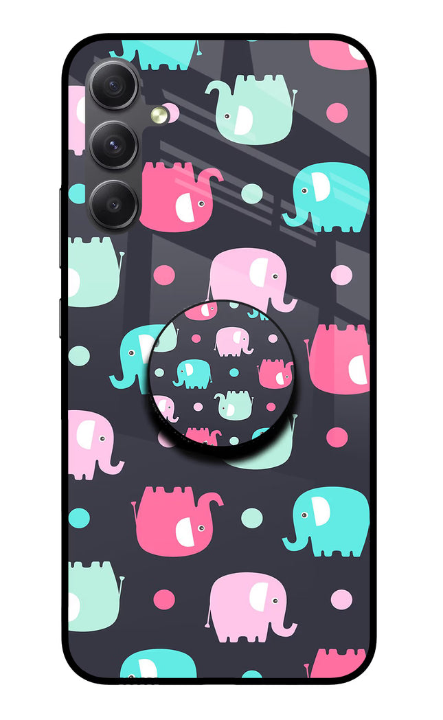 Baby Elephants Samsung A34 5G Glass Case