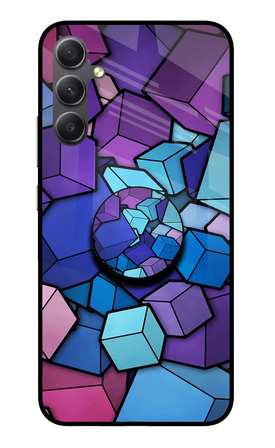 Cubic Abstract Samsung A34 5G Pop Case, Glass case