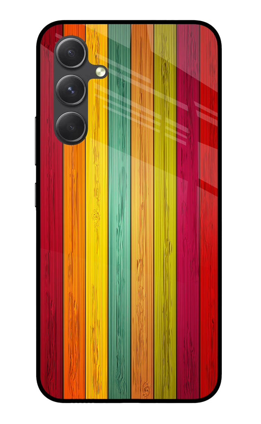 Multicolor Wooden Samsung A54 5G Glass Case