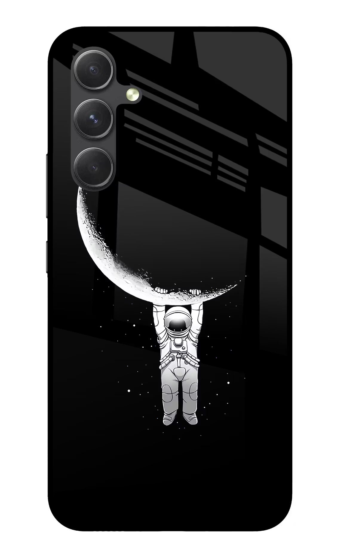 Moon Space Samsung A54 5G Glass Case Back Cover by Casekaro