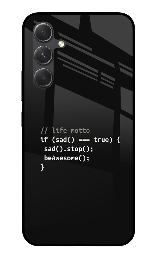 Life Motto Code Samsung A54 5G Glass Case
