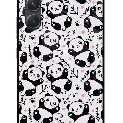 Cute Panda Samsung A54 5G Glass Case Back Cover by Casekaro