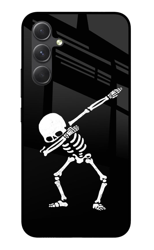 Dabbing Skeleton Art Samsung A54 5G Glass Case