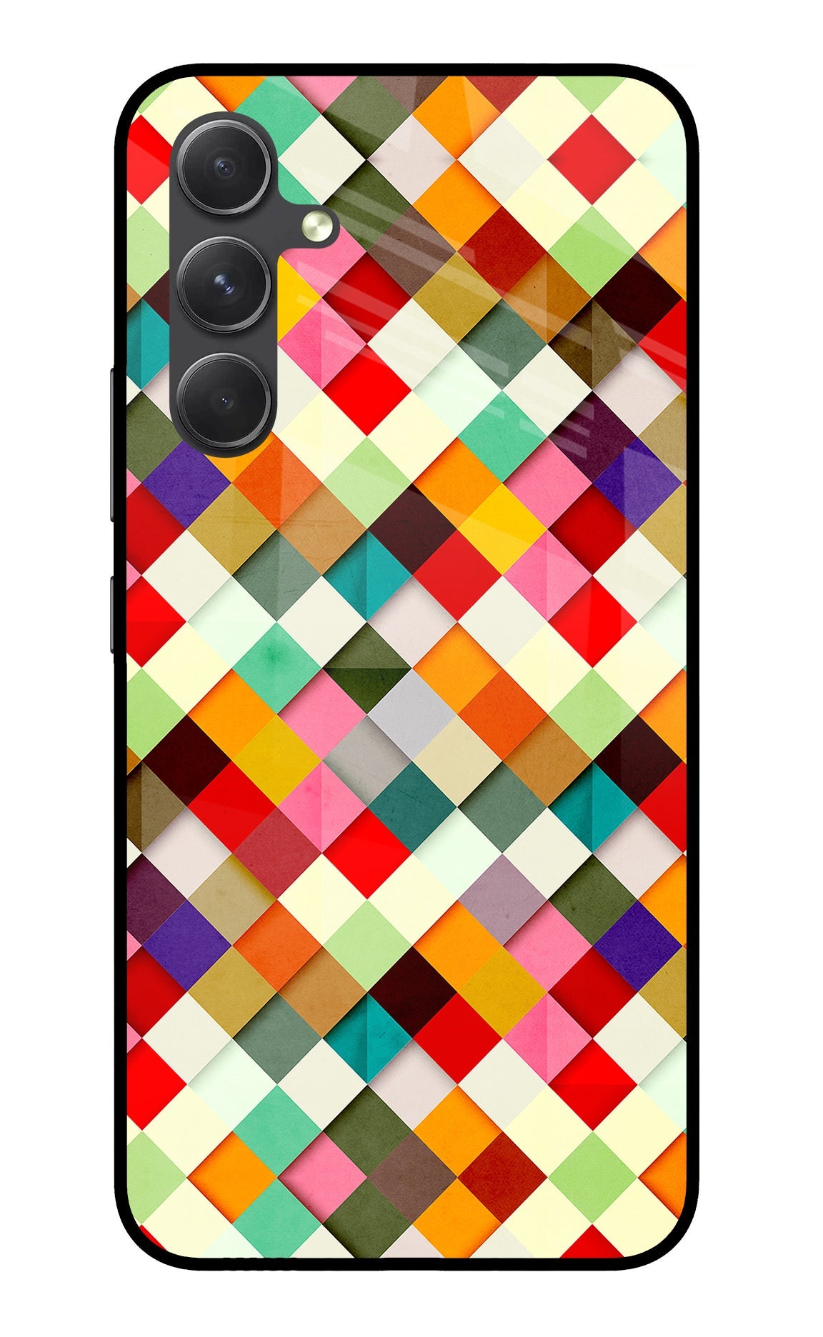 Geometric Abstract Colorful Samsung A54 5G Glass Case