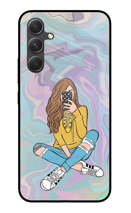 Selfie Girl Samsung A54 5G Glass Case