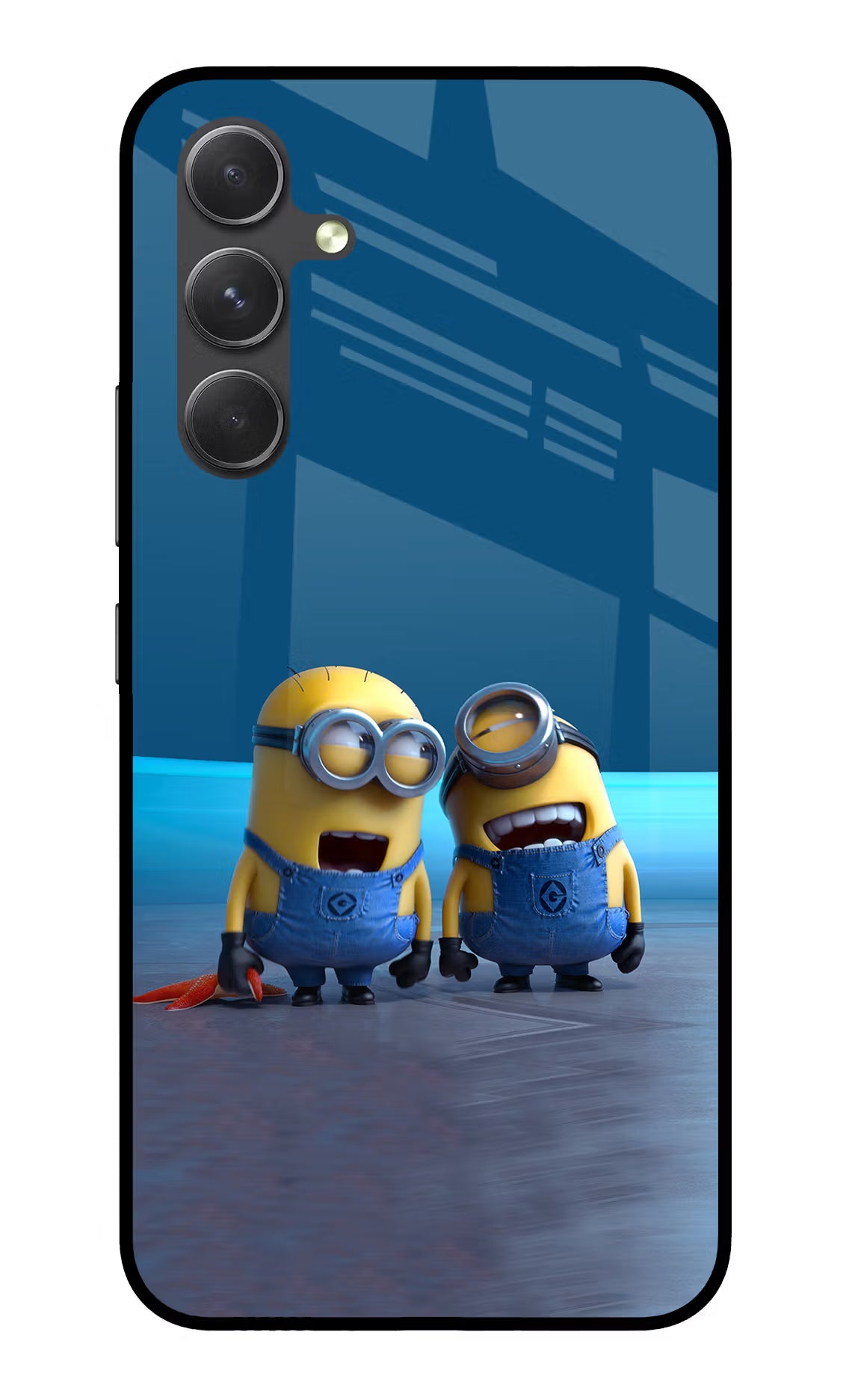 Minion Laughing Samsung A54 5G Glass Case Back Cover by Casekaro