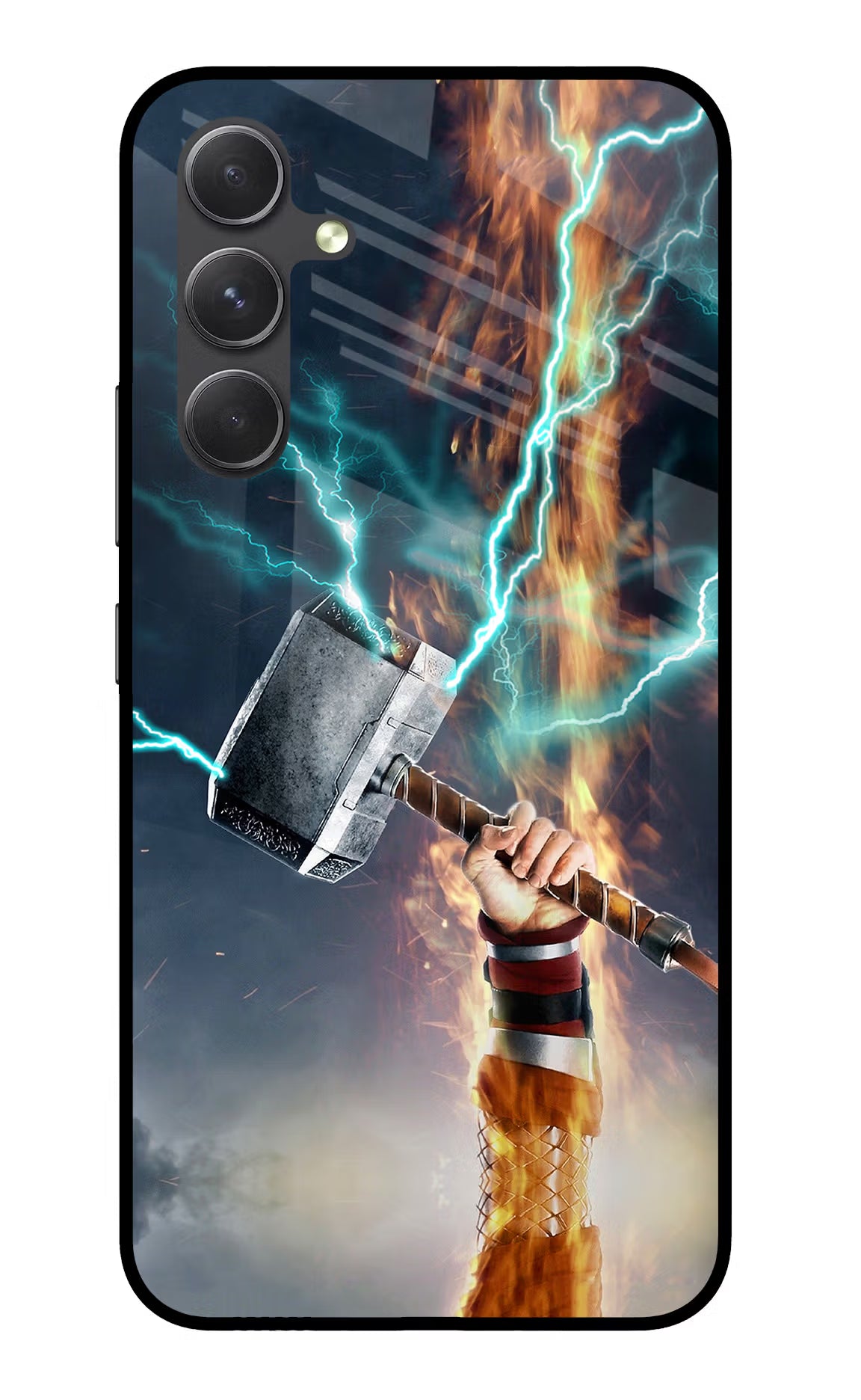 Thor Hammer Mjolnir Samsung A54 5G Glass Case Back Cover by Casekaro