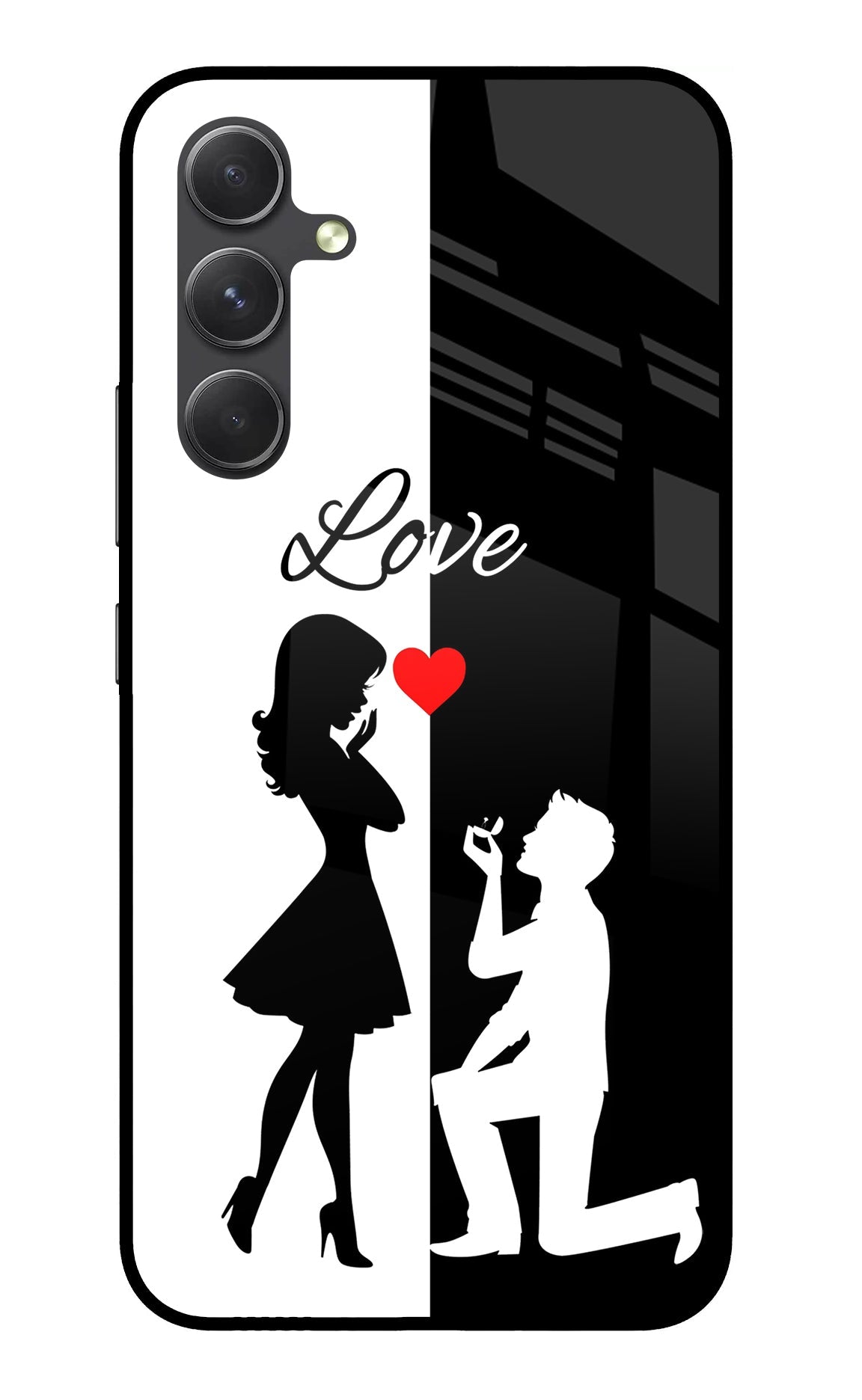 Love Propose Black And White Samsung A54 5G Back Cover